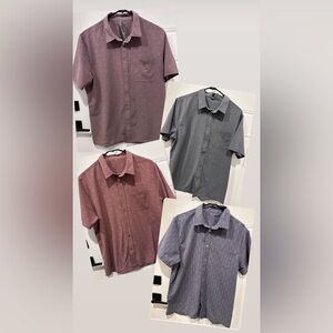 Bundle of 4 Vuori Men's Bridge Button Down Short Sleeve Shirts